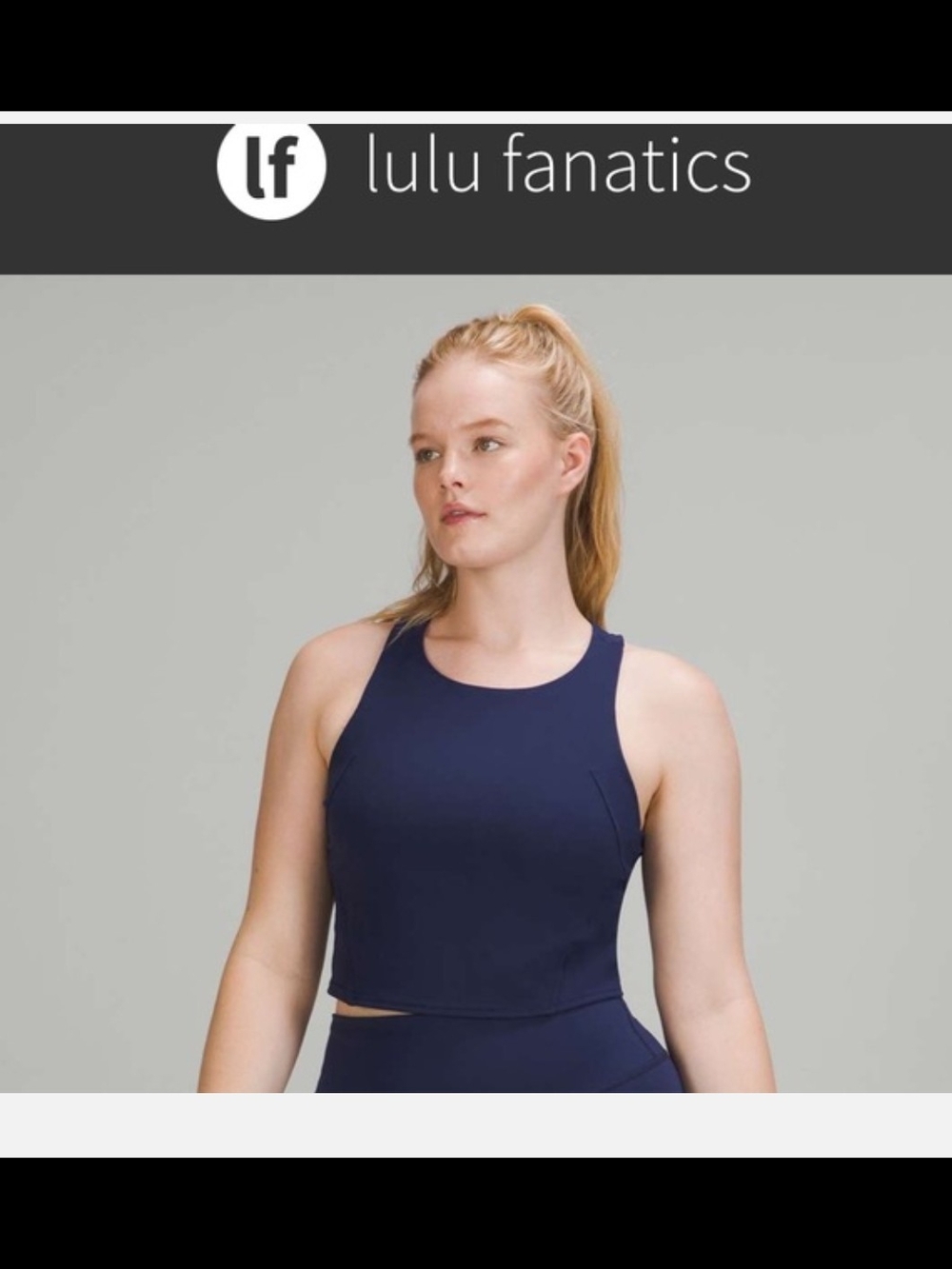 lululemon athletica Invigorate Navy High-Neck Cropped Tank Size 4 - Picture 3 of 3